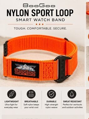 Amazon Orange Nylon Sport Loop Smart Watch Band - OS
